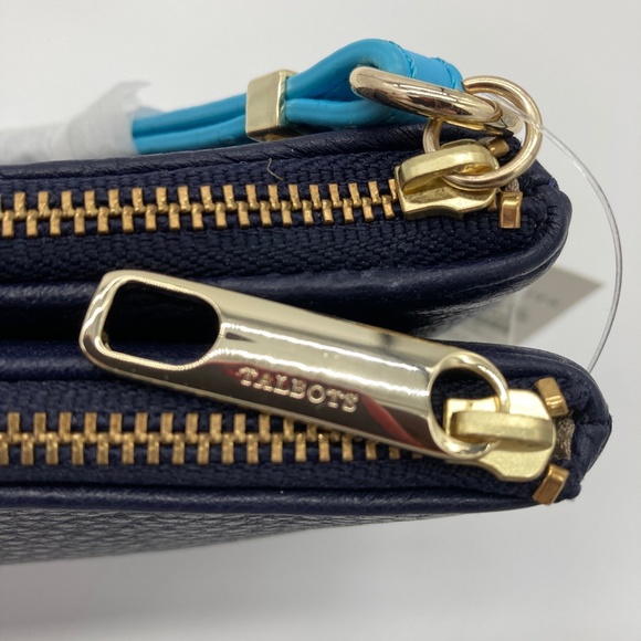 NWT Talbots Indigo Blue Leather Wristlet - Picture 7 of 7